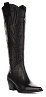 Willa Knee High Cowboy Boot In Black