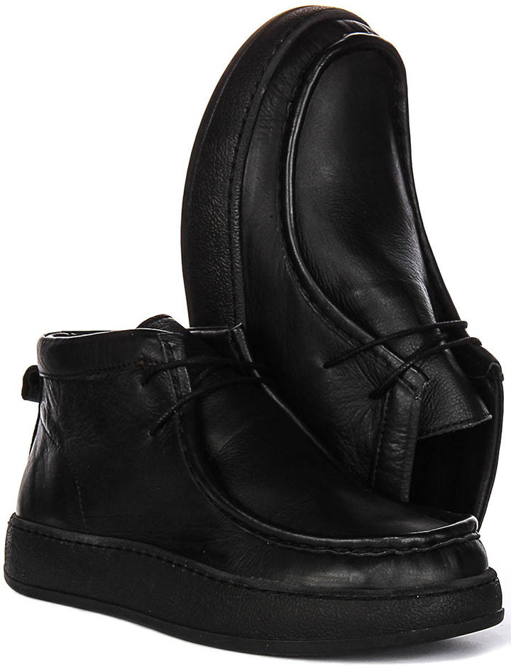 Kyla Leather Ankle Boots In Black