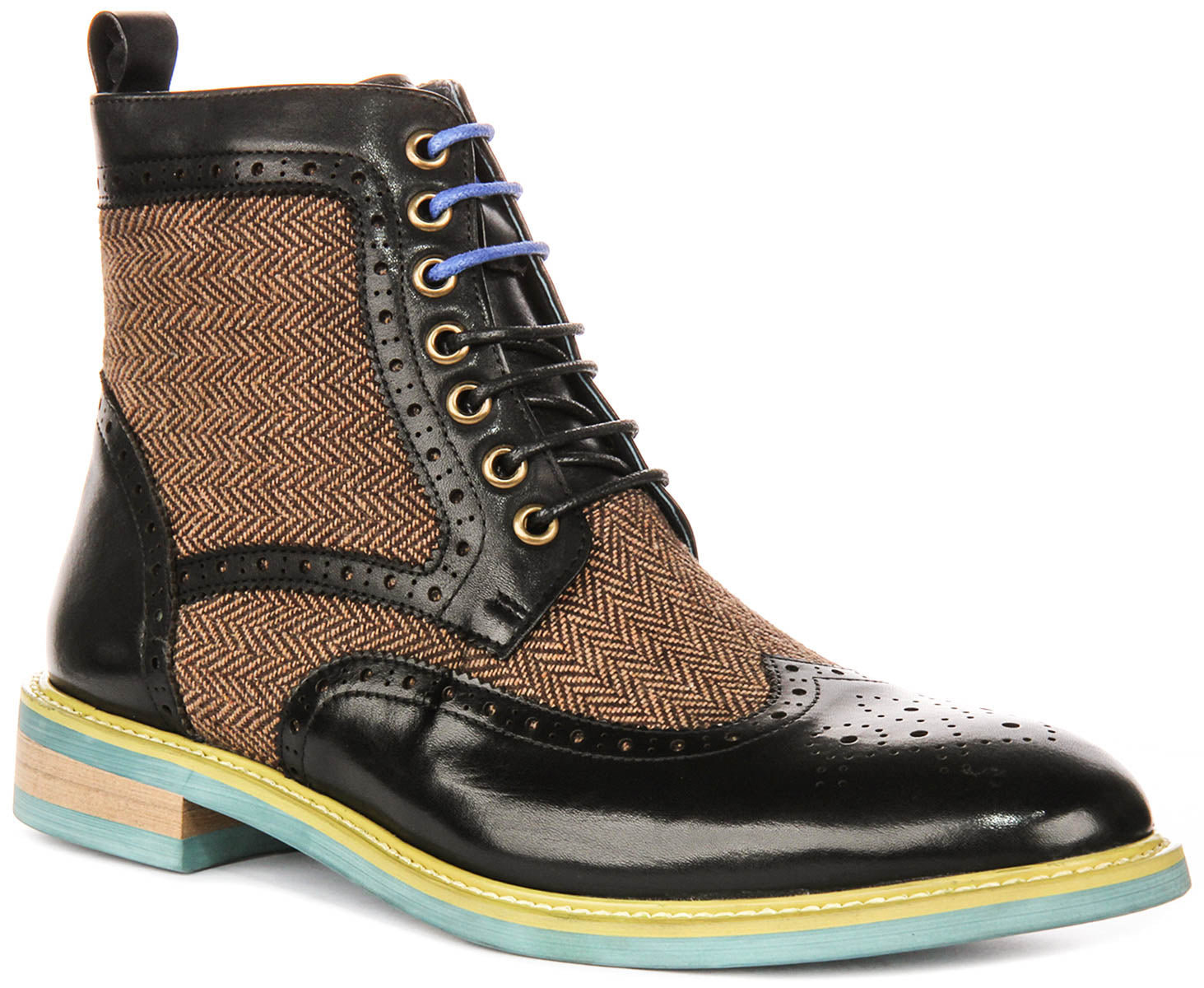 JUSTINREESS ENGLAND Hi Kennedy Ankle Boots In Black | Tweed Zip Boot ...