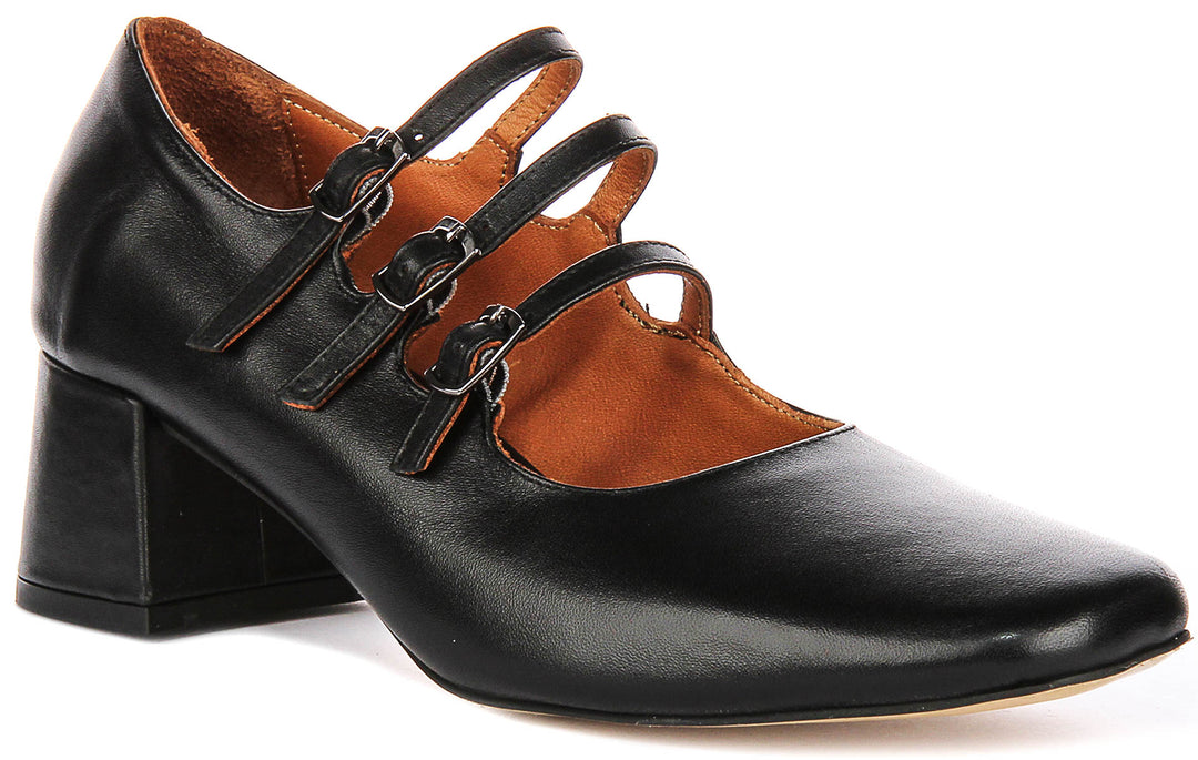 Kate 2 Mary Jane Heel In Black Leather