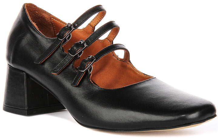 Kate 2 Mary Jane Heel In Black Leather