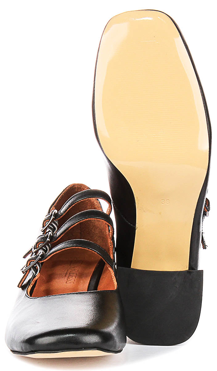 Kate 2 Mary Jane Heel In Black Leather