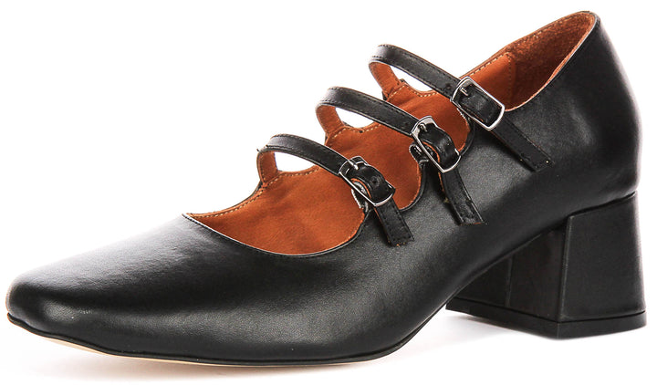 Kate 2 Mary Jane Heel In Black Leather