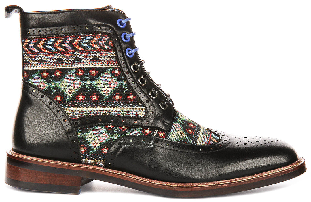 Carlos In Black Brogue Boots
