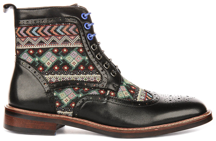 Carlos In Black Brogue Boots