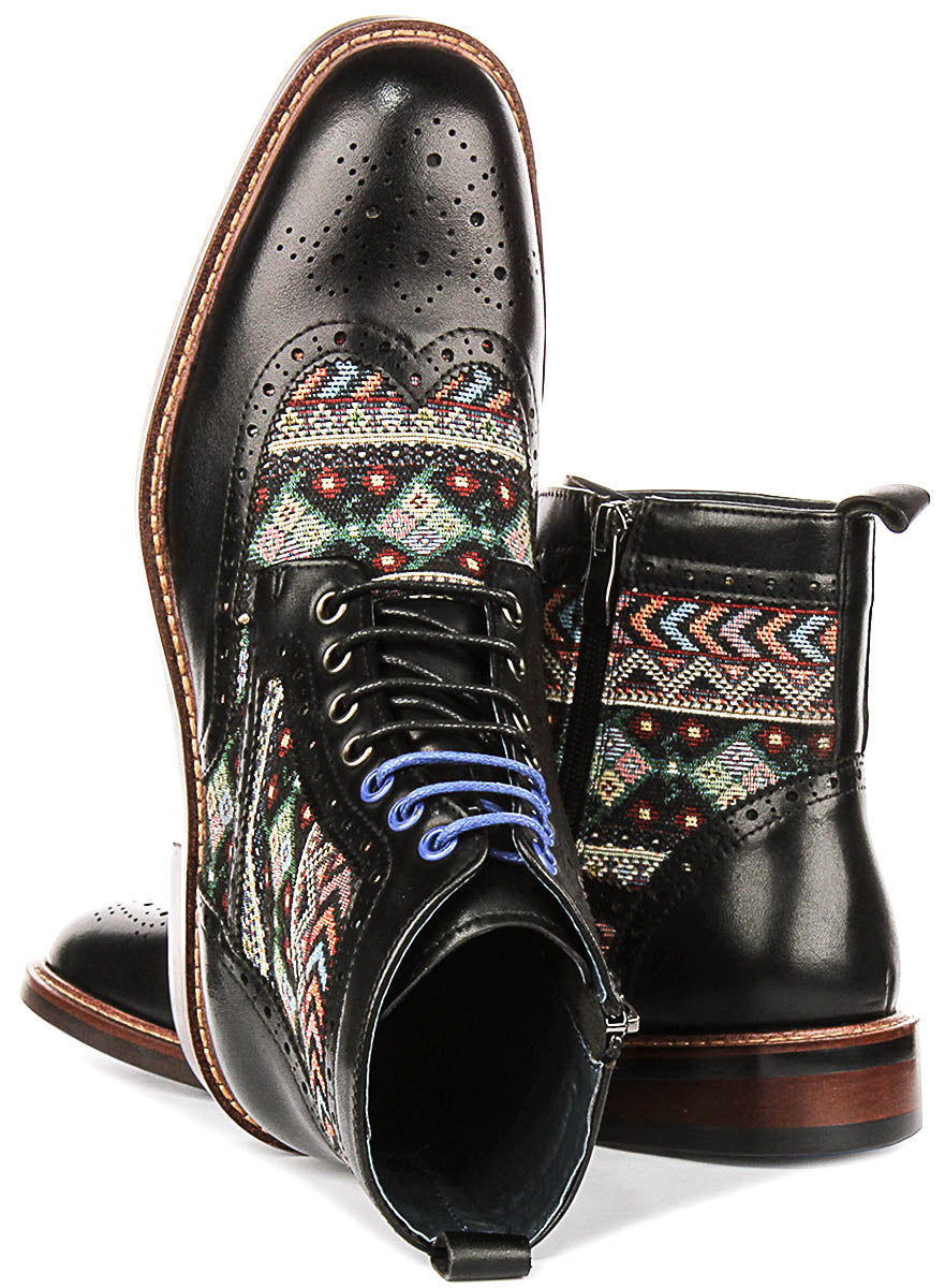 Carlos In Black Brogue Boots