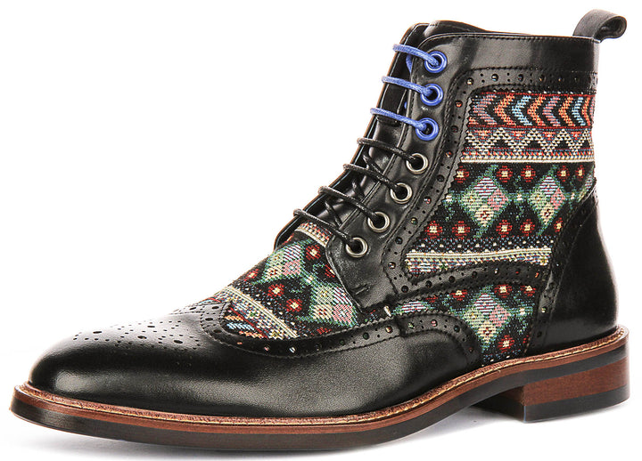 Carlos In Black Brogue Boots