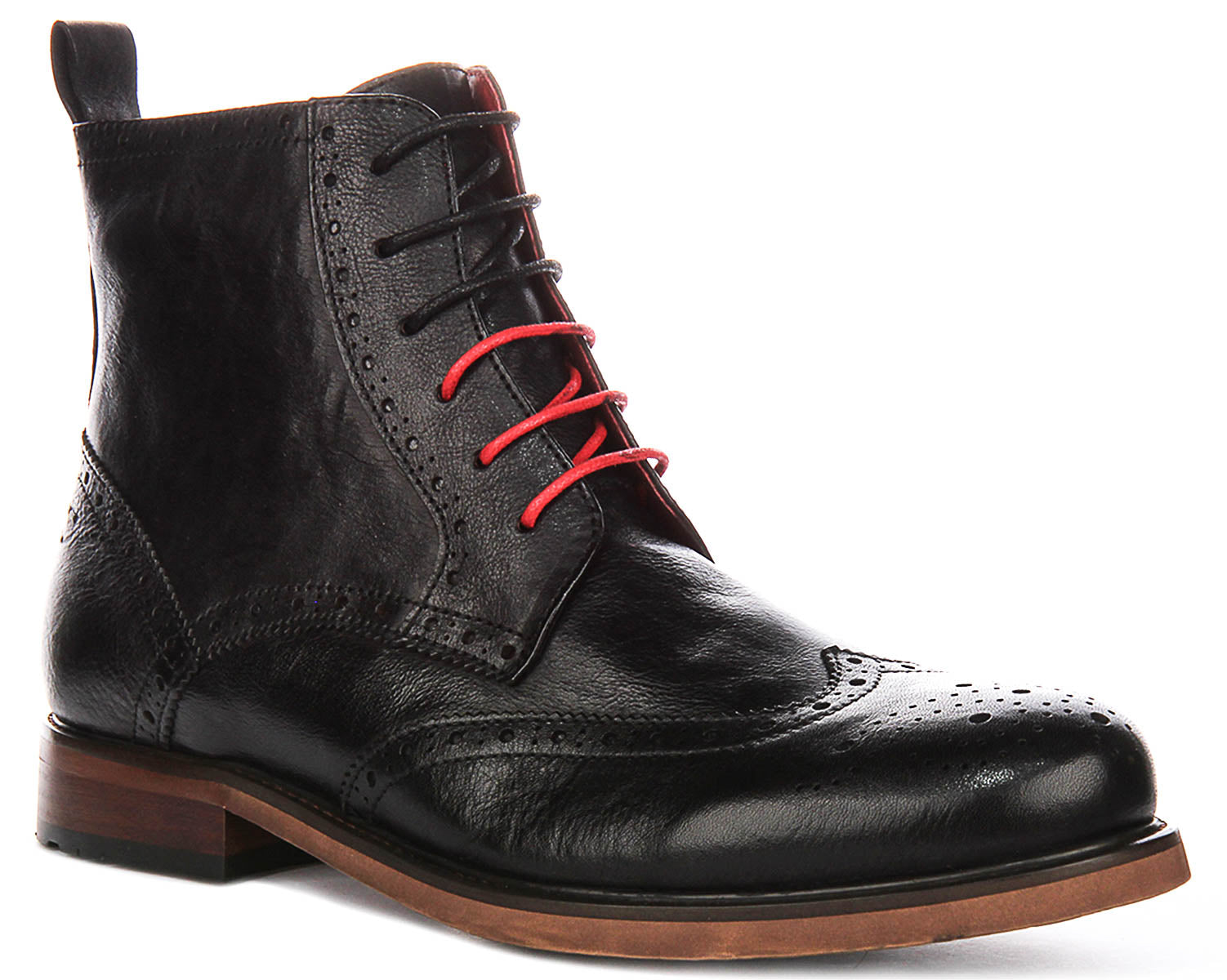 JUSTINREESS Patrick In Black For Men | Vinatge Effect Brogue Boots ...