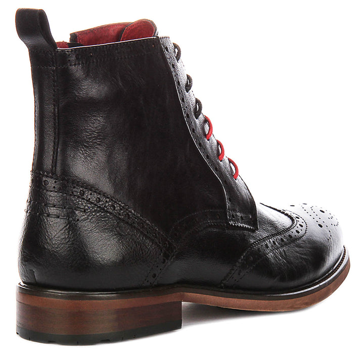 Patrick In Black Brogue Boots