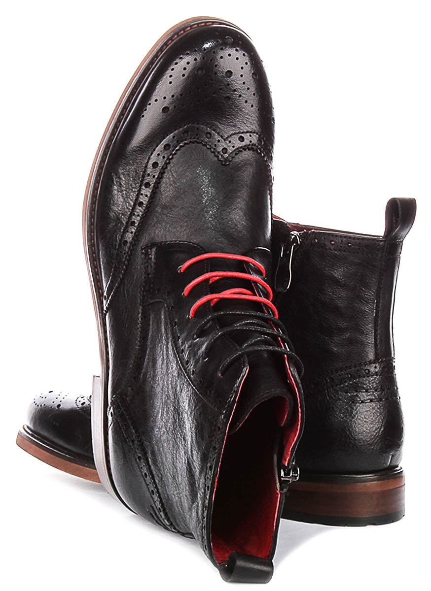 Patrick In Black Brogue Boots