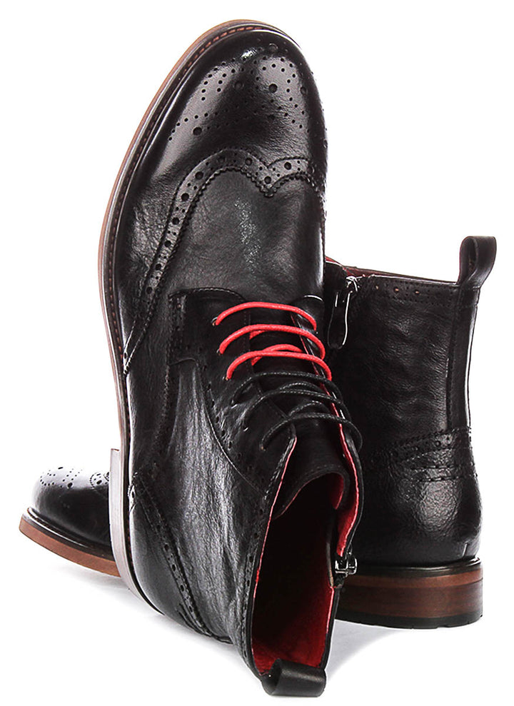 Patrick In Black Brogue Boots