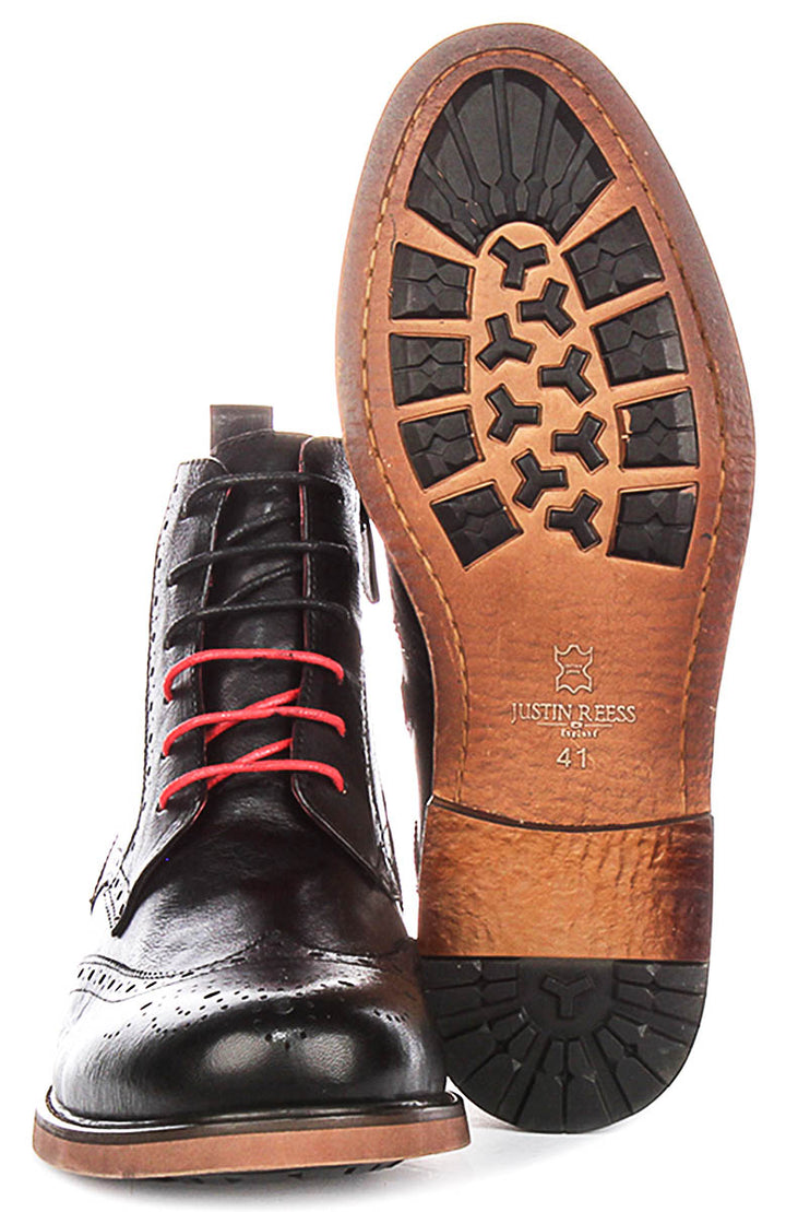 Patrick In Black Brogue Boots