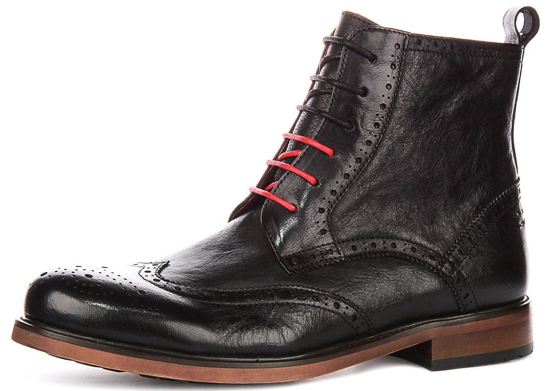 Patrick In Black Brogue Boots