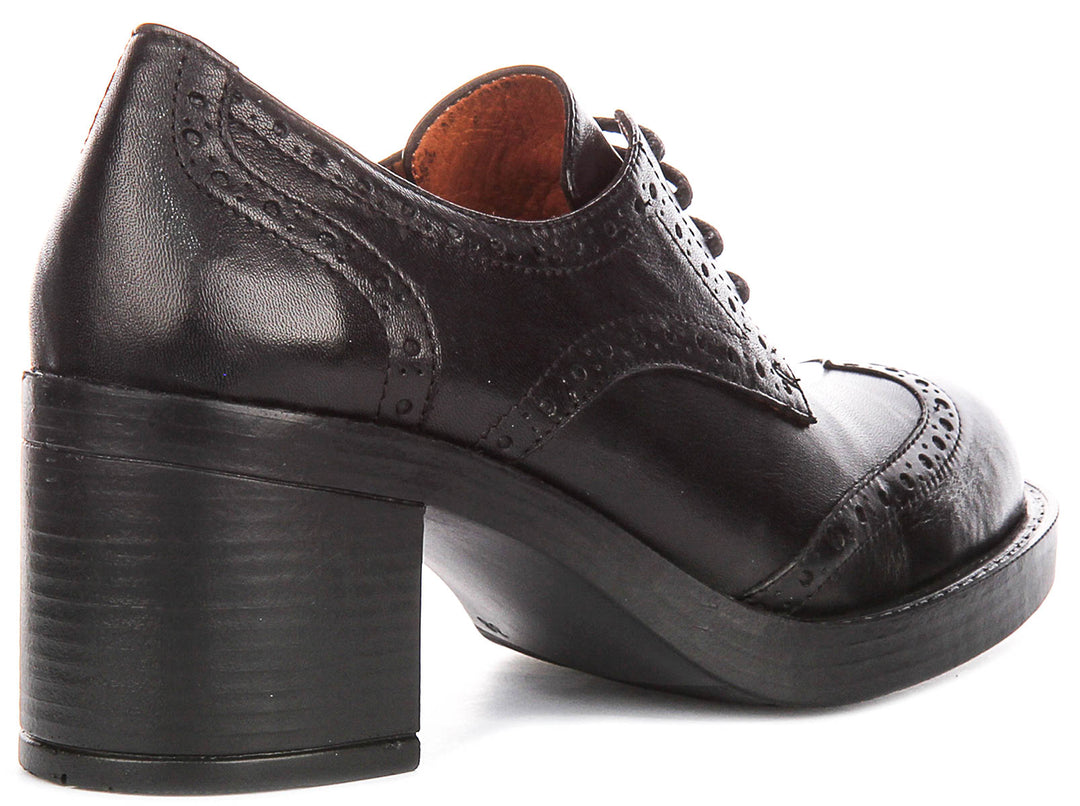 Presley Heel Brogues Shoes In Black