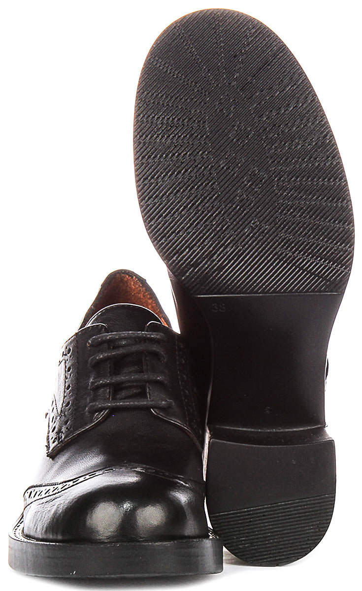 Presley Heel Brogues Shoes In Black