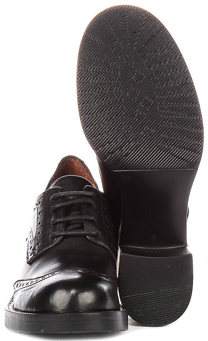 Presley Heel Brogues Shoes In Black