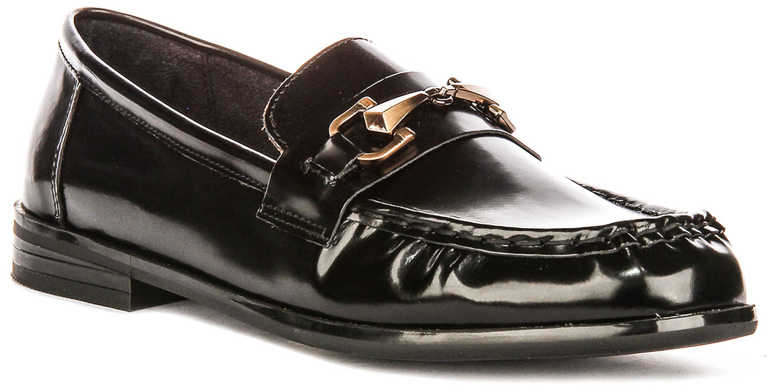 Trish In Hi Shine Black Loafer