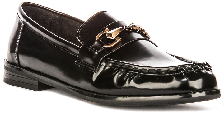 Trish In Hi Shine Black Loafer