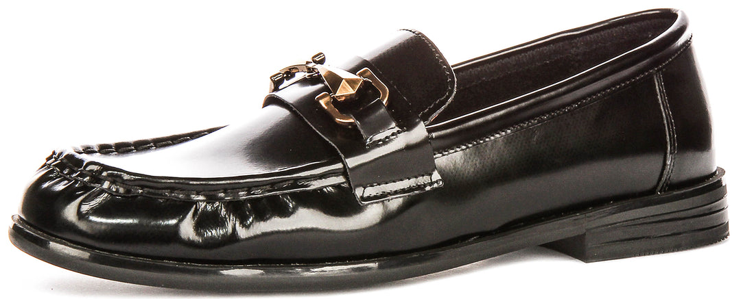Trish In Hi Shine Black Loafer