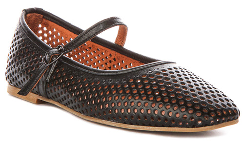 Heidi Perforated Mary Jane In Black