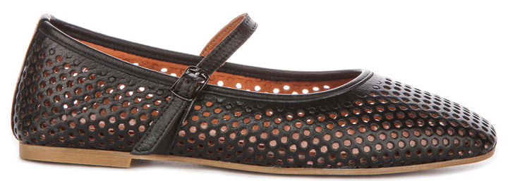 Heidi Perforated Mary Jane In Black