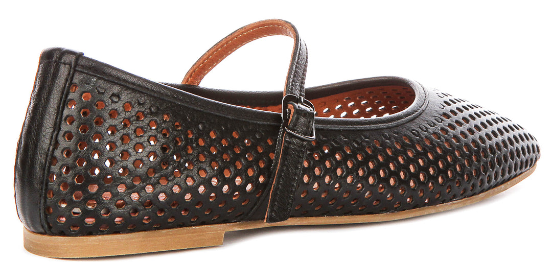 Heidi Perforated Mary Jane In Black