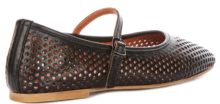 Heidi Perforated Mary Jane In Black