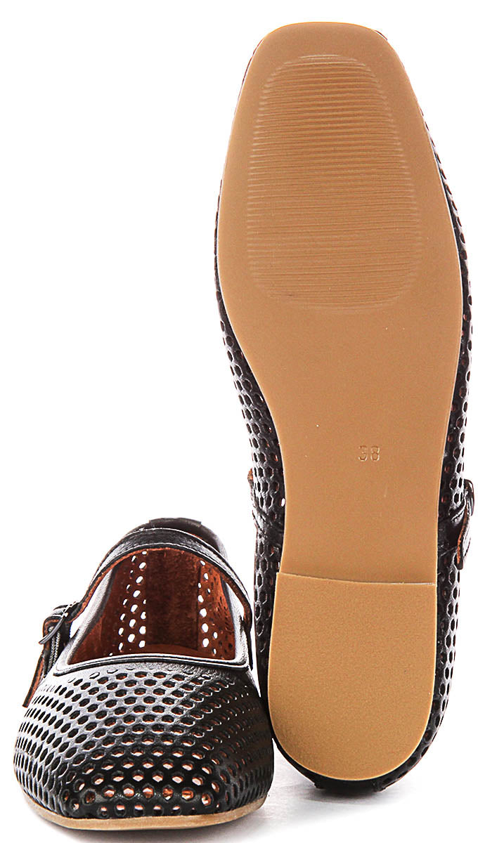 Heidi Perforated Mary Jane In Black