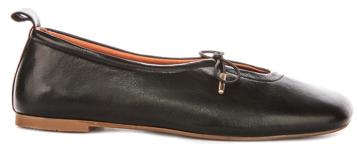 Lara Square toe Ballerina In Black