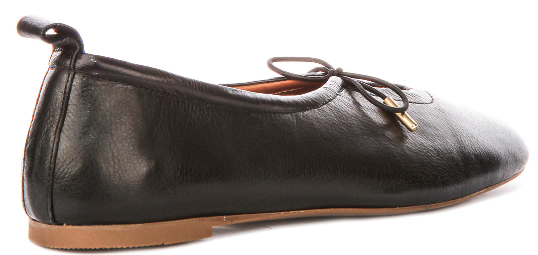 Lara Square toe Ballerina In Black
