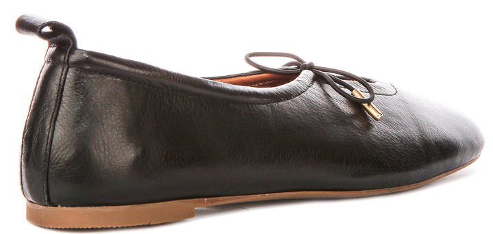 Lara Square toe Ballerina In Black
