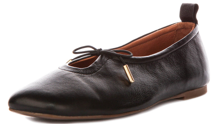 Lara Square toe Ballerina In Black