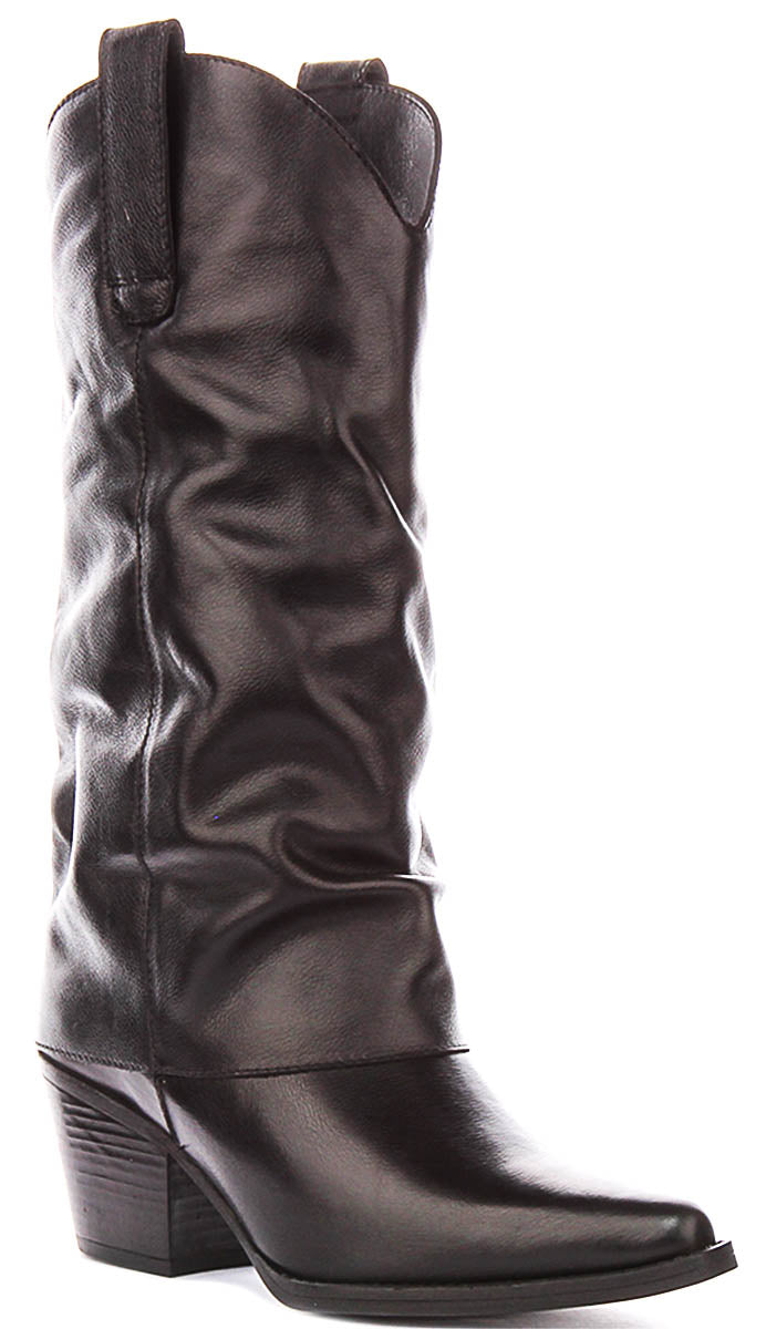 Montana Slouch cowboy Boots In Black