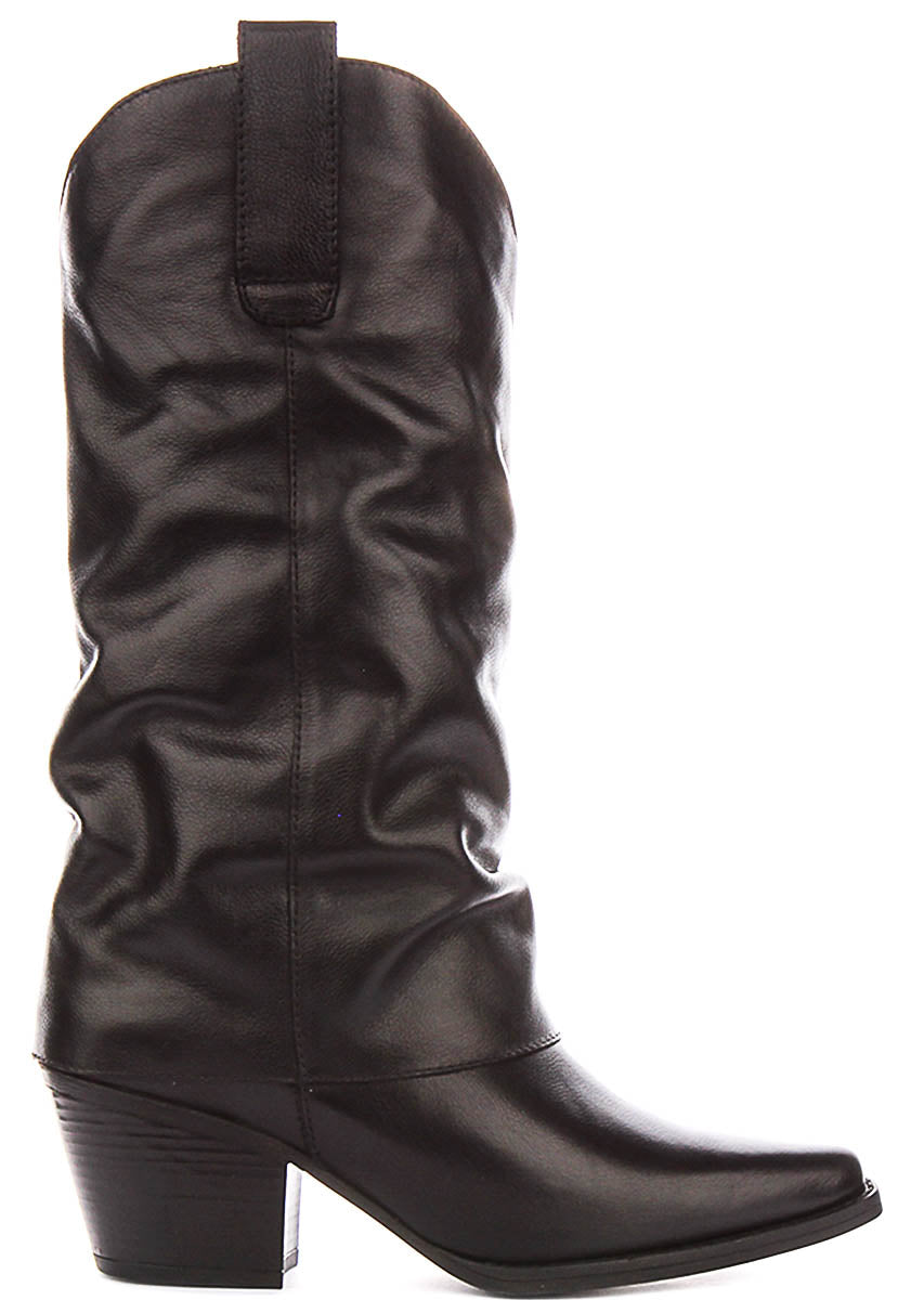 Montana Slouch cowboy Boots In Black