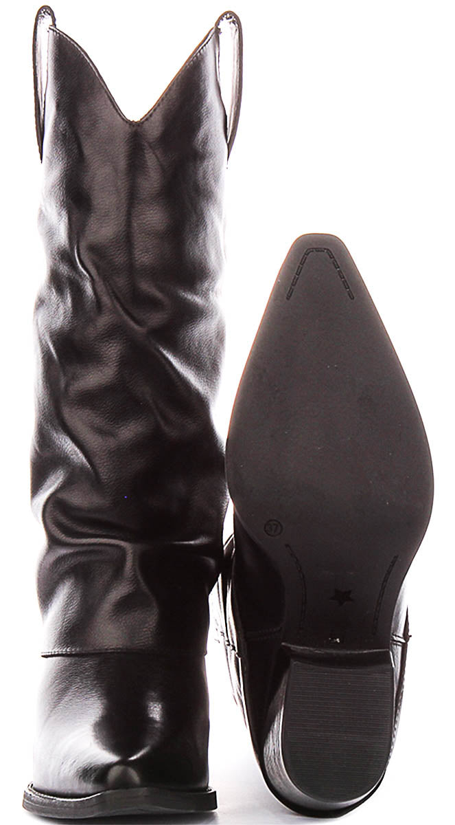 Montana Slouch cowboy Boots In Black