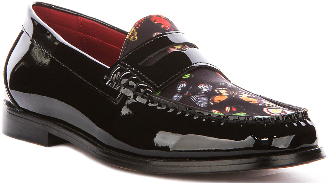 Gabriel Butterfly Loafer In Black Patent