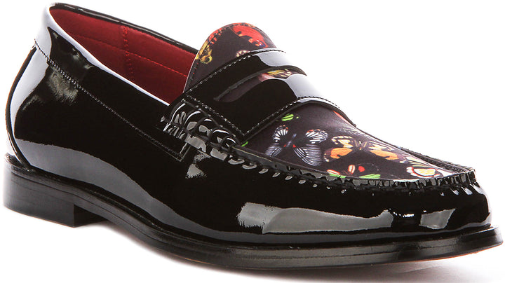 Gabriel Butterfly Loafer In Black Patent