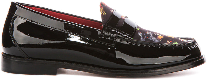 Gabriel Butterfly Loafer In Black Patent