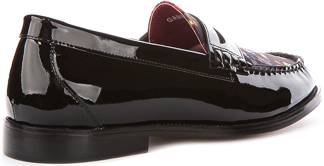 Gabriel Butterfly Loafer In Black Patent