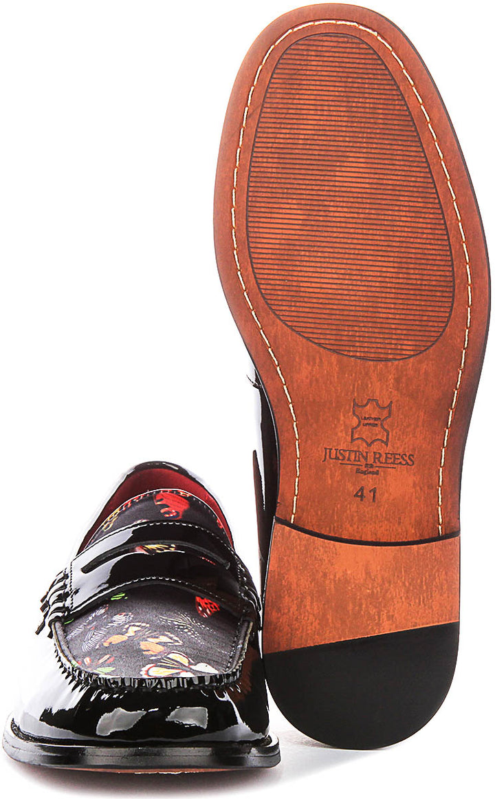 Gabriel Butterfly Loafer In Black Patent
