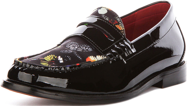 Gabriel Butterfly Loafer In Black Patent