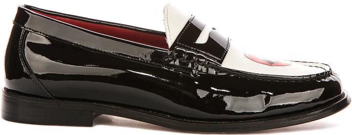Joseph Loafer Lips Print In Black White for Men