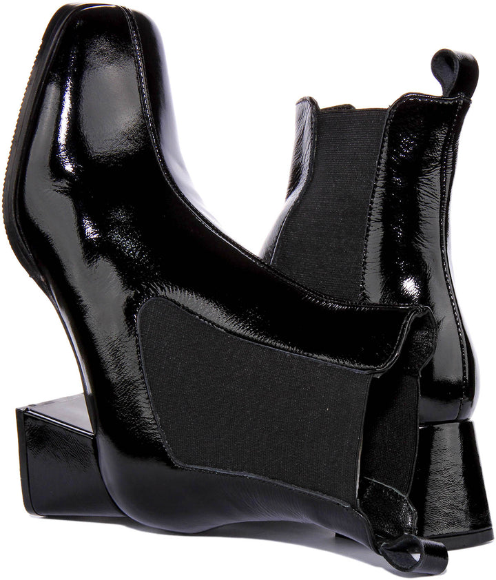 Emelia Ankle Boots In Black Patent