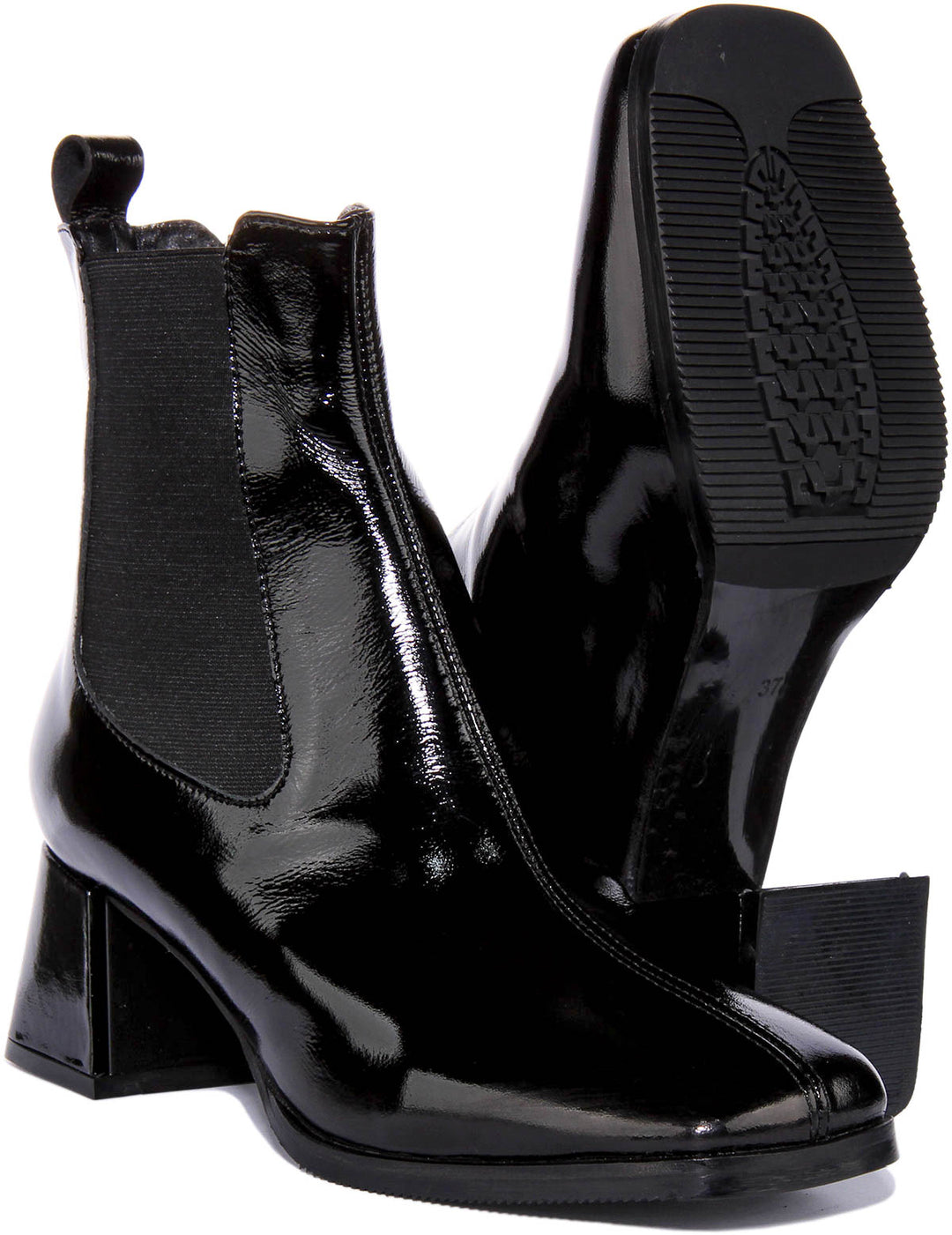 Emelia Ankle Boots In Black Patent