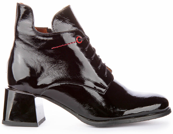 Athena Ankle Boots In Black Patent