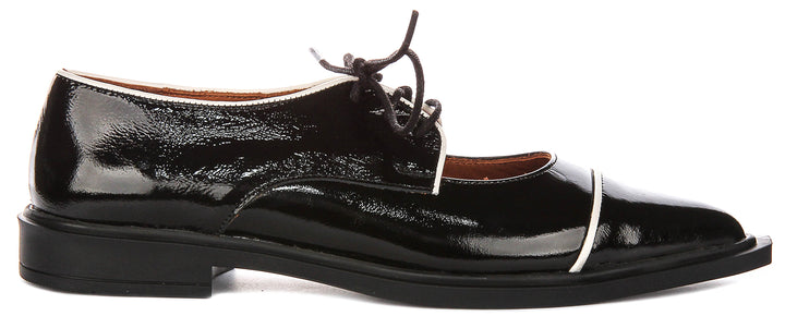 Jane In Flat Pointed Black Patent