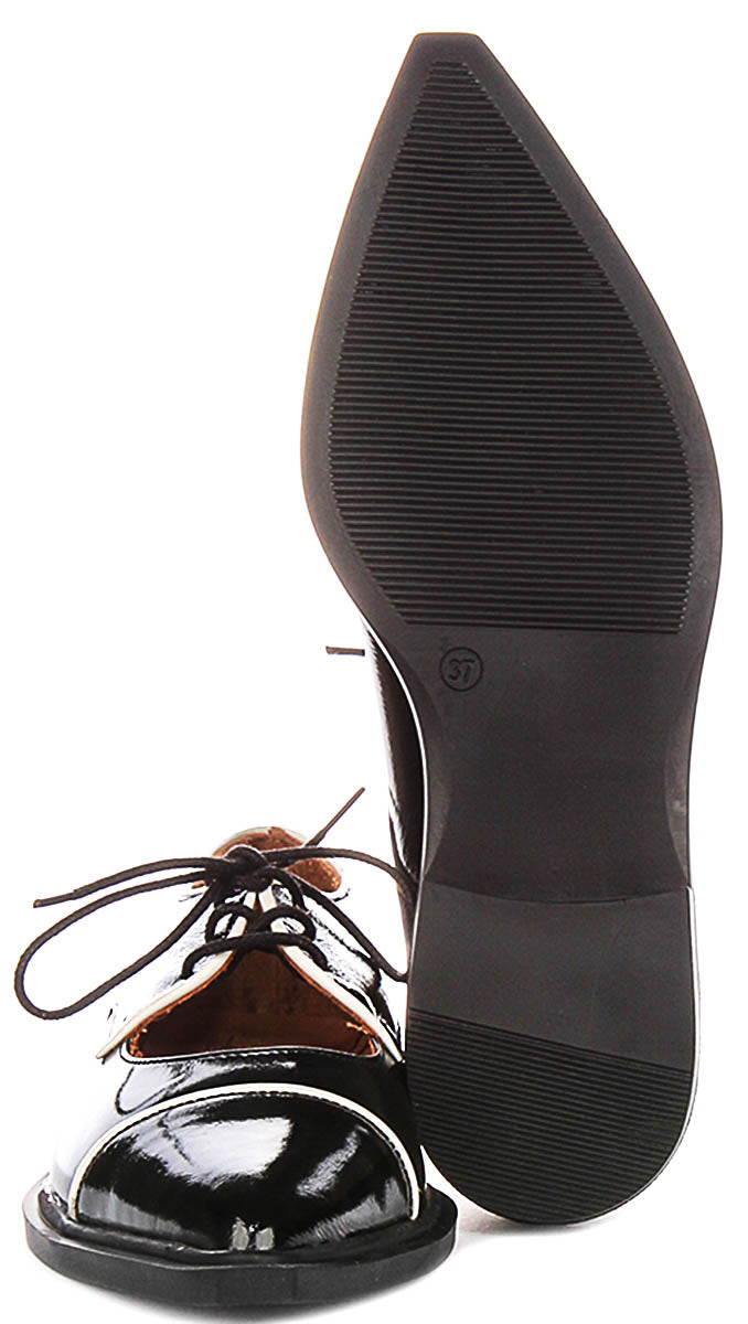 Jane In Flat Pointed Black Patent