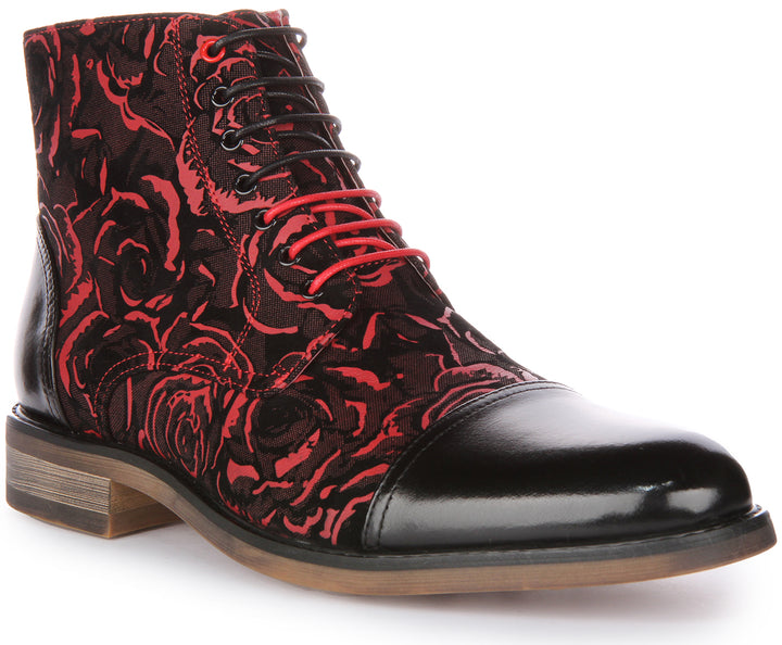 Toby Ankle Boots In Black Red