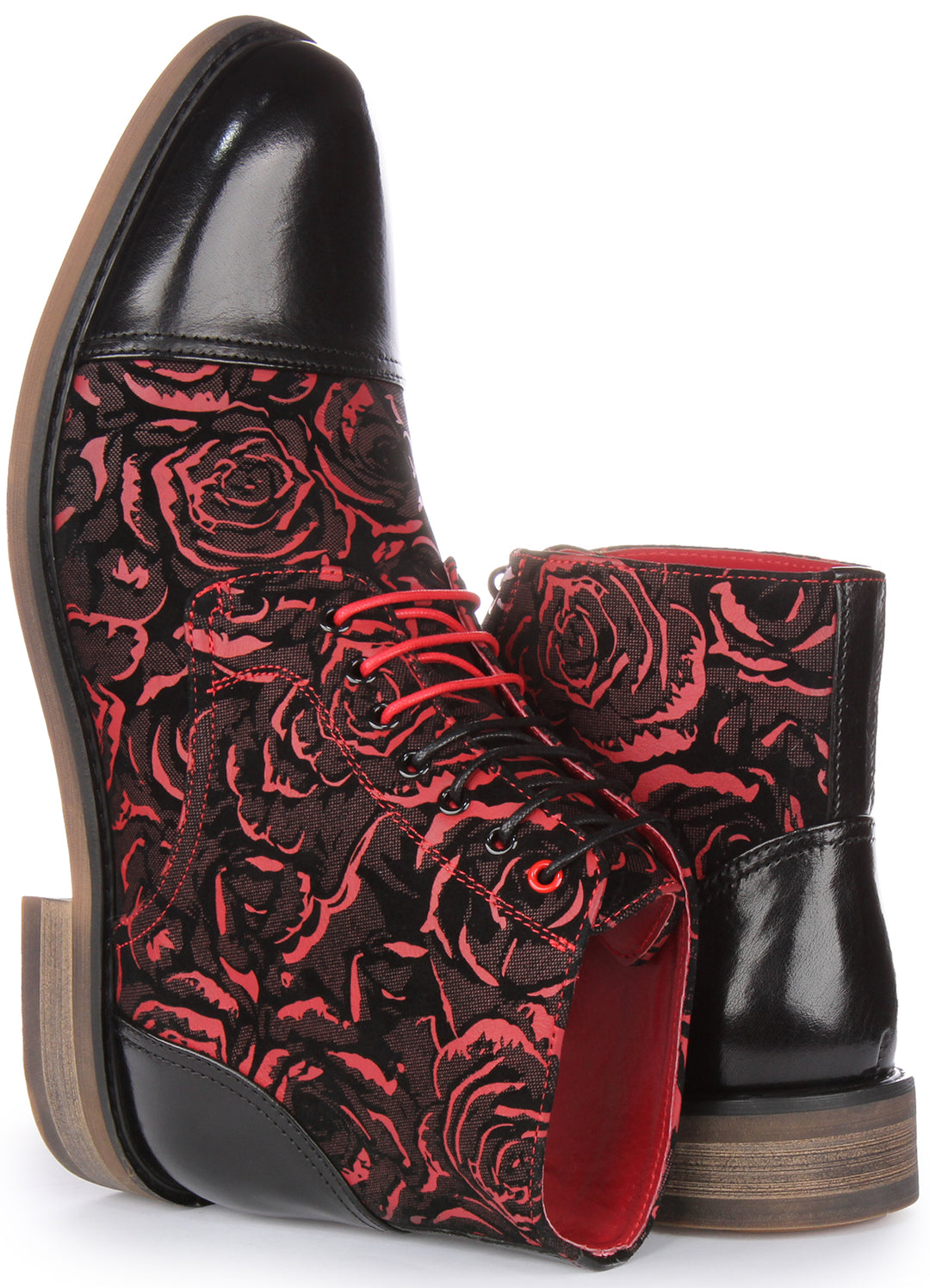 Toby Ankle Boots In Black Red