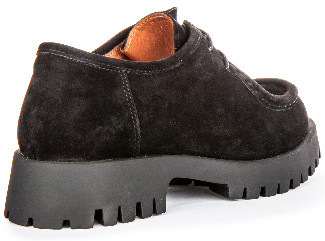 Emerie Moc Toe Shoes In Black Suede